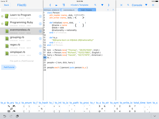 rubyi$-run code, autocomplete screenshot 4
