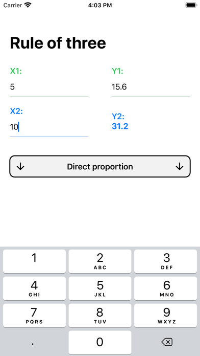 Rule of Three - Calculator screenshot 2