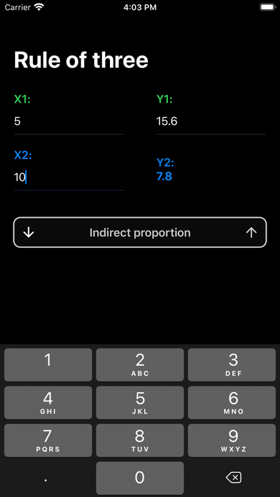 Rule of Three - Calculator screenshot 1