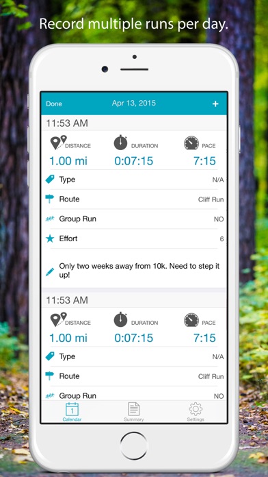 Running Log Lite screenshot 1