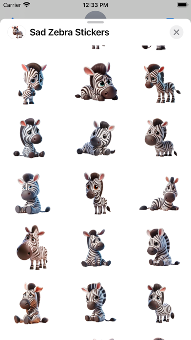 Sad Zebra Stickers screenshot 5
