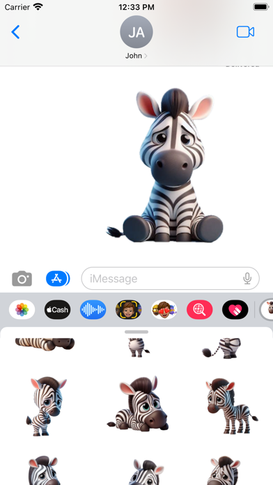 Sad Zebra Stickers screenshot 2