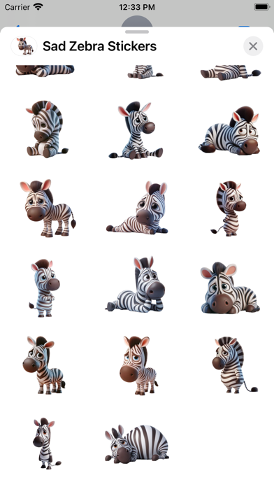 Sad Zebra Stickers screenshot 4