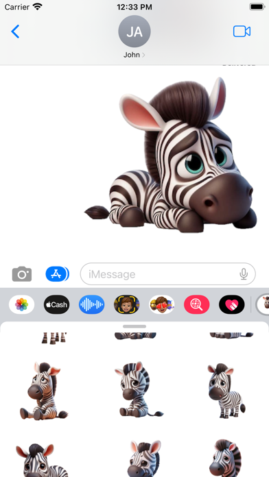 Sad Zebra Stickers screenshot 1