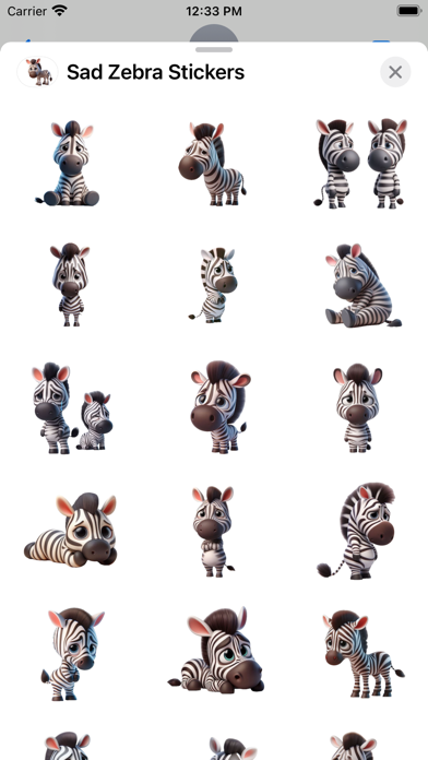 Sad Zebra Stickers screenshot 6