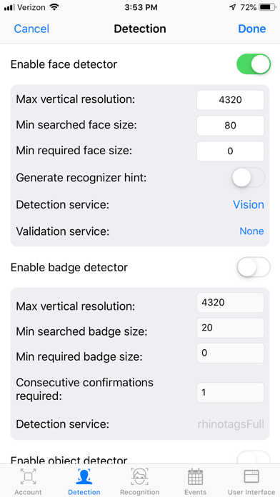 SAFR Recognition screenshot 1