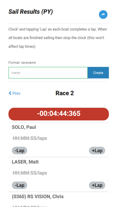 Sail Results (PY 2025) screenshot 2