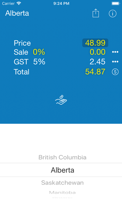 Sales Tax CANADA Calculator screenshot 1