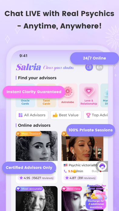 Salvia - Tarot & Psychics screenshot 5