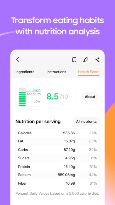 Samsung Food: Meal Planner screenshot 1