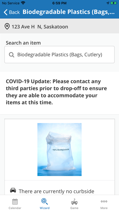 Saskatoon Waste Wizard screenshot 1