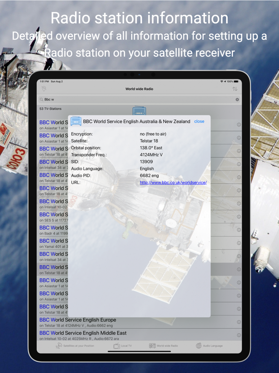 Satellite channels screenshot 2
