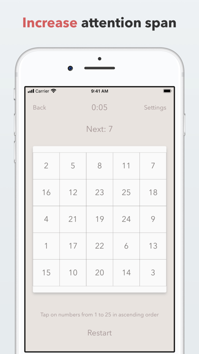 Schulte table! screenshot 2