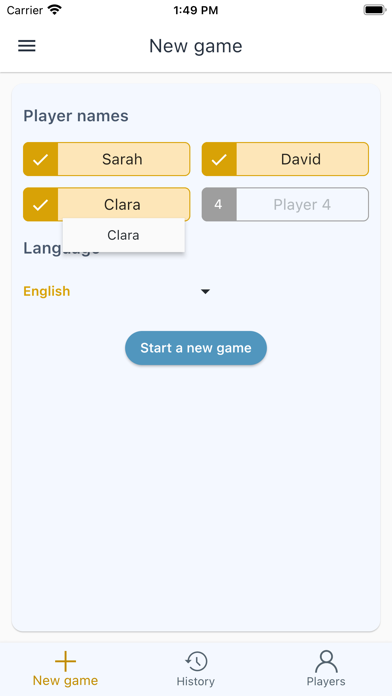 Score Keeper for Word Games screenshot 1