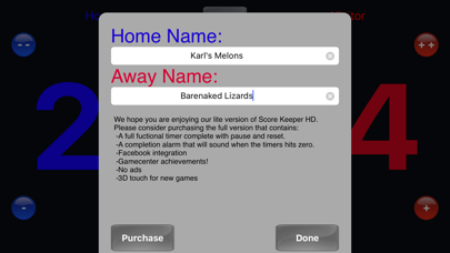 Score Keeper HD Lite screenshot 1