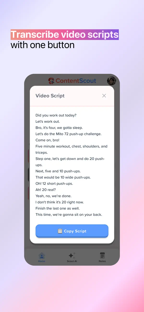 Scout AI: Viral Content Writer screenshot 1
