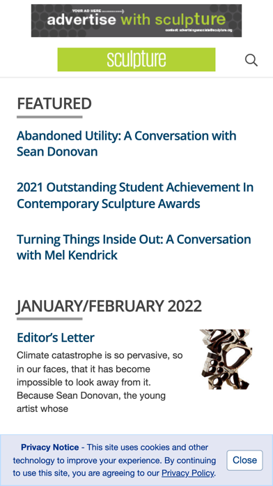 Sculpture magazine screenshot 3