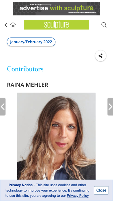 Sculpture magazine screenshot 2