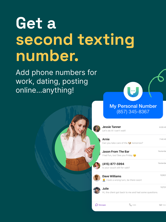 Second Texting Number:Unlisted screenshot 1
