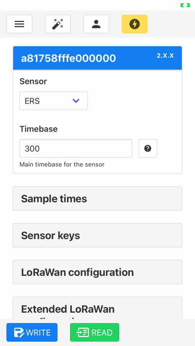 Sensor settings screenshot 3