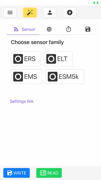 Sensor settings screenshot 1