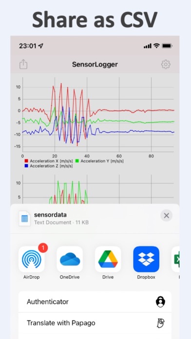 SensorLogger - CSV Export screenshot 2