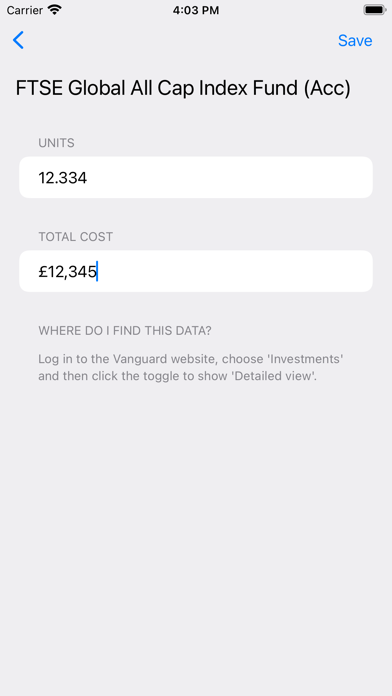 Sentinel: Vanguard Investments screenshot 2