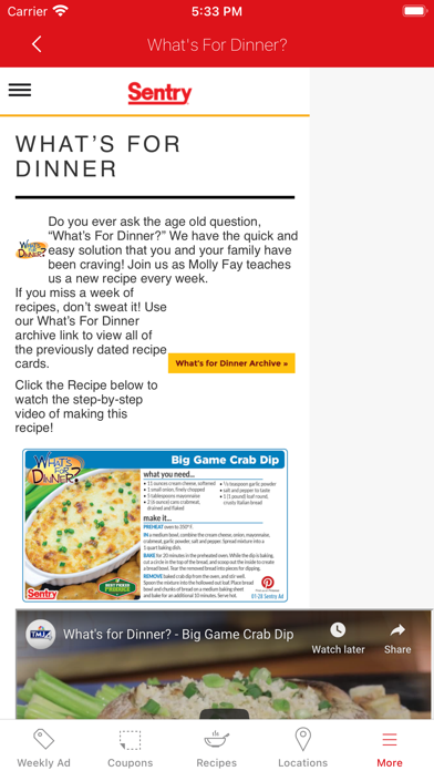 Sentry Food screenshot 1