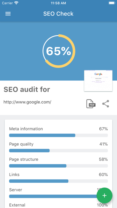 Seobility SEO Check screenshot 9