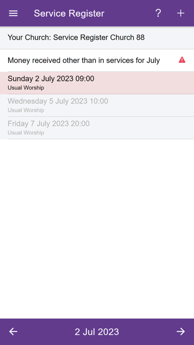 Service Register screenshot 4