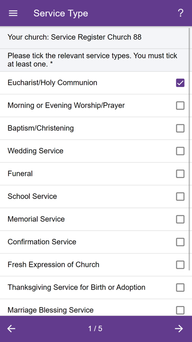 Service Register screenshot 3