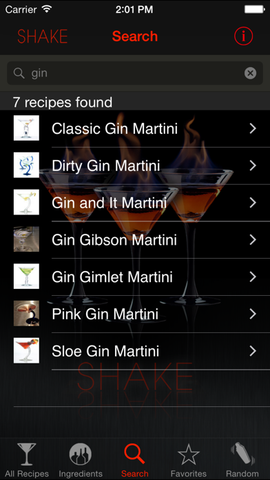 SHAKE: Martini Recipes screenshot 2