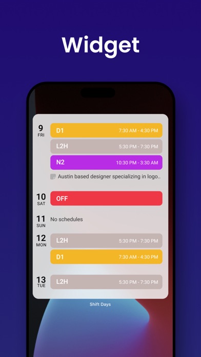 Shift Day Work Calendar: Spoke screenshot 3