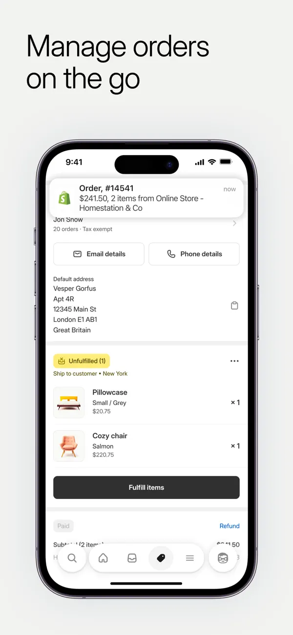 Shopify: Sell online/in person screenshot 1