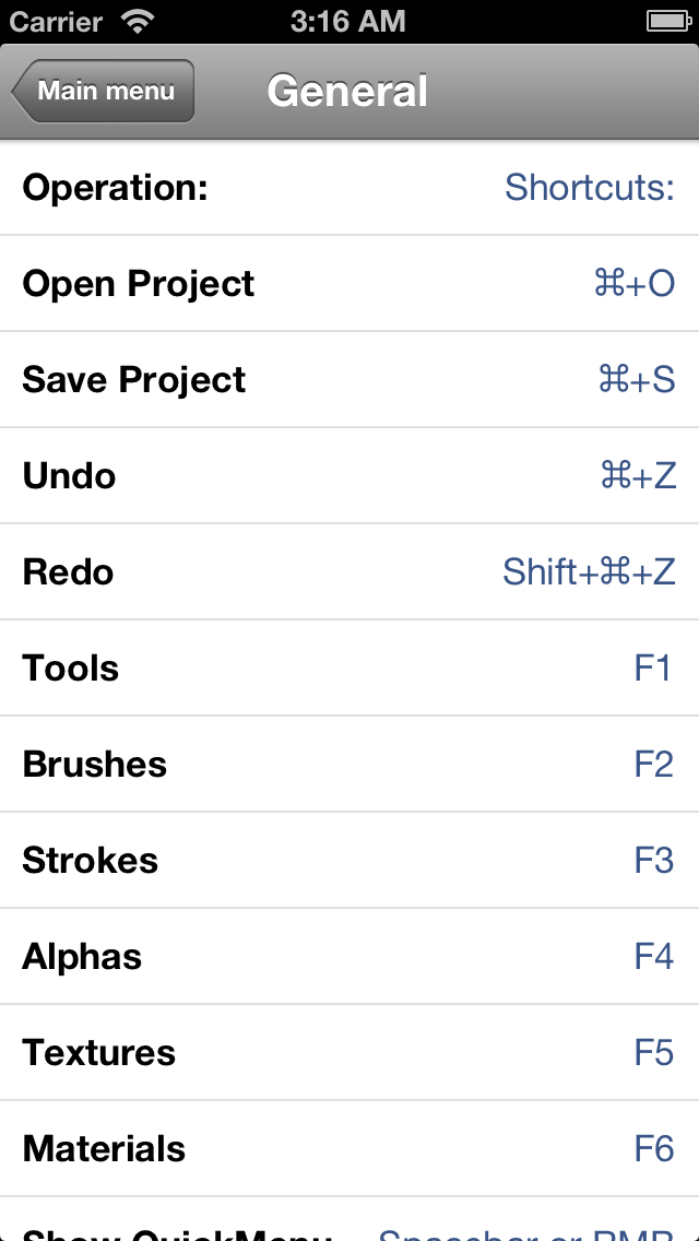 Shortcuts for Zbrush screenshot 2
