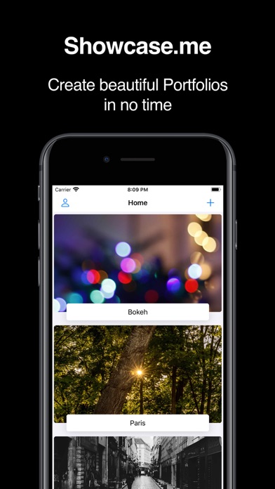 ShowcaseMe, minimalist folio screenshot 2