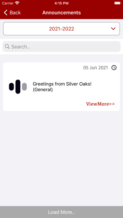 Silver Oaks parent portal screenshot 2