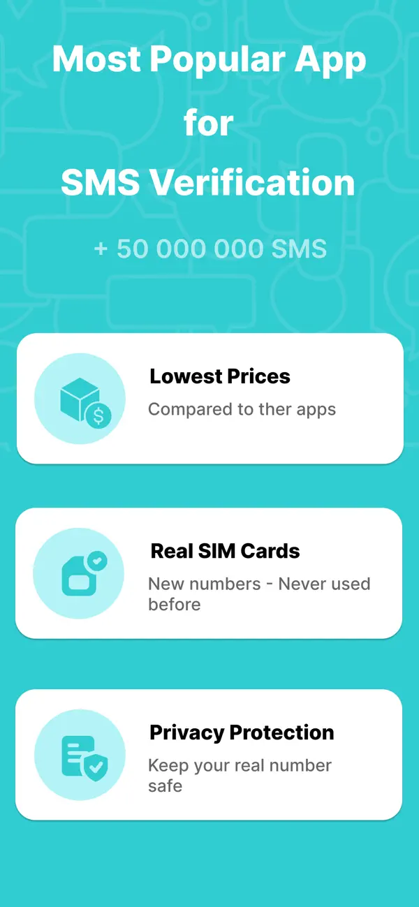 SimCode - Virtual Number SMS screenshot 1