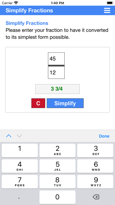 Simplify Fractions screenshot 2