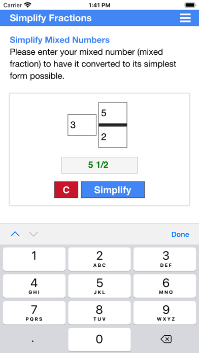 Simplify Fractions screenshot 1