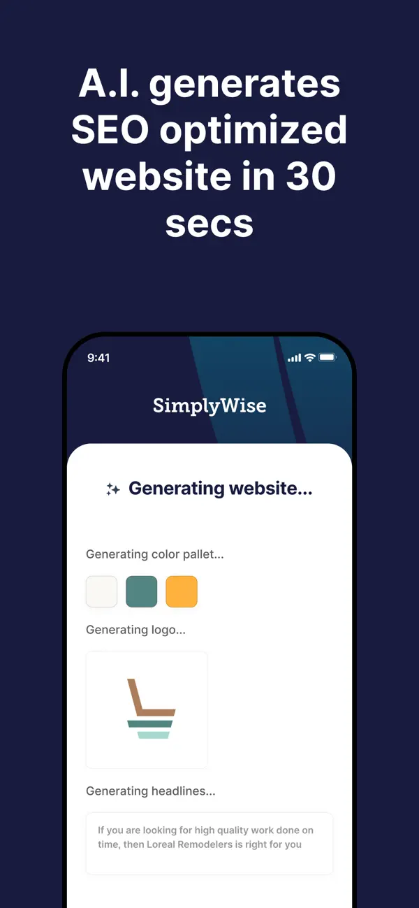 SimplyWise: Website Builder screenshot 1