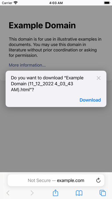 SingleFile for Safari screenshot 1