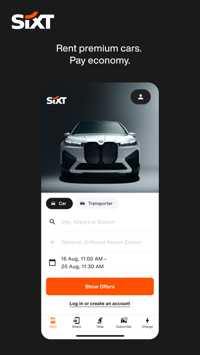 SIXT rent, share, ride & plus screenshot 6
