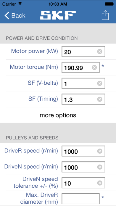SKF Belt Calc screenshot 3