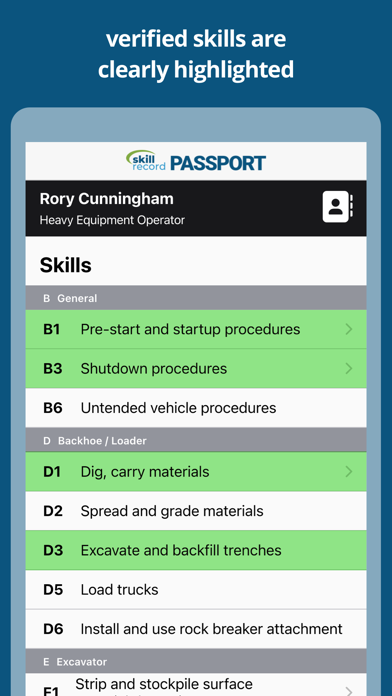SkillRecord Passport screenshot 1