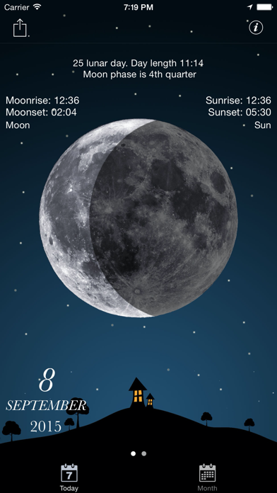 Sky and Moon phases calendar screenshot 3