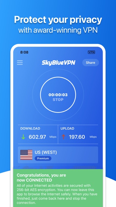 SkyBlueVPN: VPN Fast & Secure screenshot 5