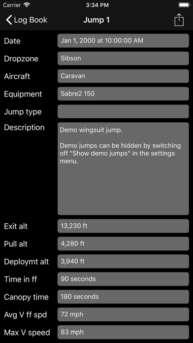 Skydive Logger screenshot 4