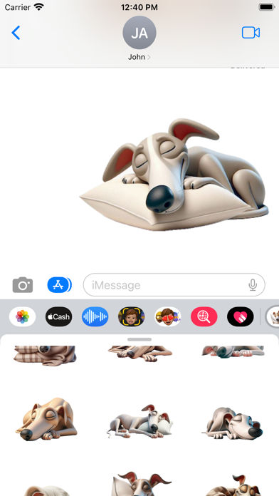 Sleeping Whippet Stickers screenshot 1