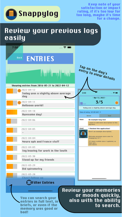 Snappylog - Quick daily diary screenshot 1
